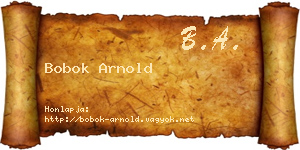Bobok Arnold névjegykártya