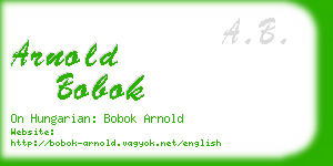 arnold bobok business card